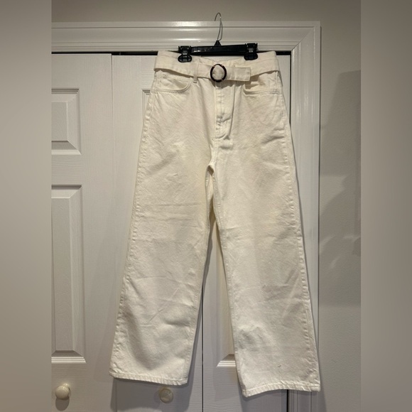 Reformation Wilder Belted High Rise Wide Leg Cropped Jeans - Picture 3 of 9